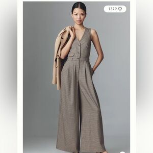 NWT Anthropologie Avery Wide Leg Plaid Jumpsuit!  Orig $198!